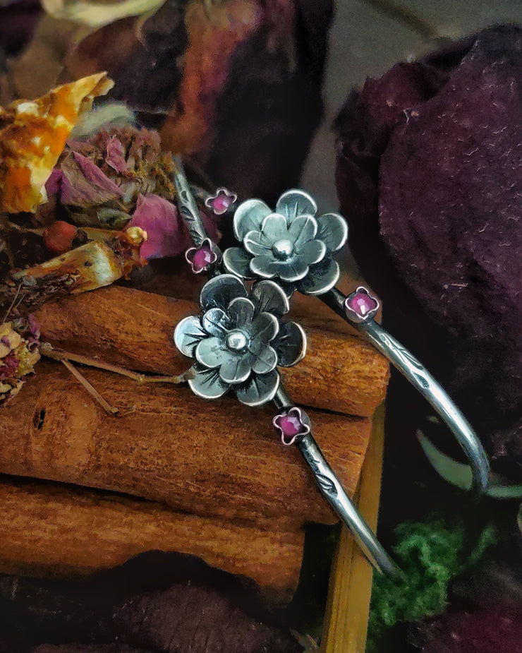 Floral Bracelet - Sterling Silver