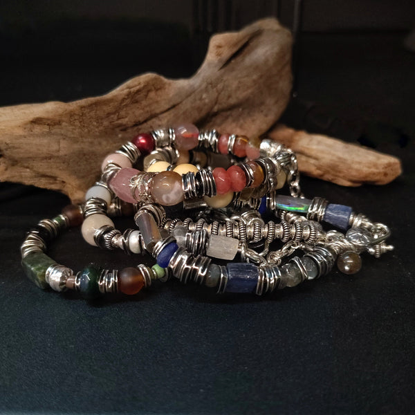 Free Spirit Gemstone Stacking Bracelet | Sterling Silver | Beaded Bracelet