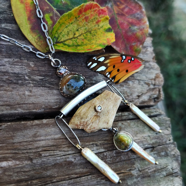 Butterfly Wings | Sterling Silver & Brass | Pendant
