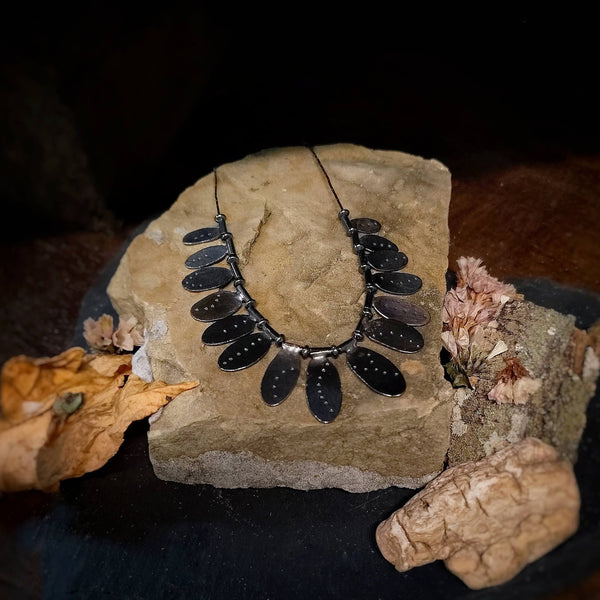 Modern Movement Necklace | Oxidized Sterling Silver