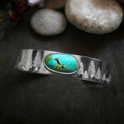 INTO THE FOREST • Turquoise Bracelet • Sterling Silver or 14k Gold - Art In Motion Jewelry & Metal Studio LLC