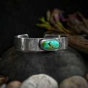 INTO THE FOREST • Turquoise Bracelet • Sterling Silver or 14k Gold - Art In Motion Jewelry & Metal Studio LLC