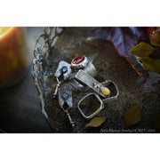 HIDDEN WONDERS COLLECTION - Opal Offset Modern Square Ring - Sterling Silver - Art In Motion Jewelry & Metal Studio LLC