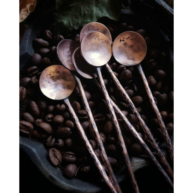 Hand Forged Copper Tea or Bar Spoon - Art In Motion Jewelry & Metal Studio LLC