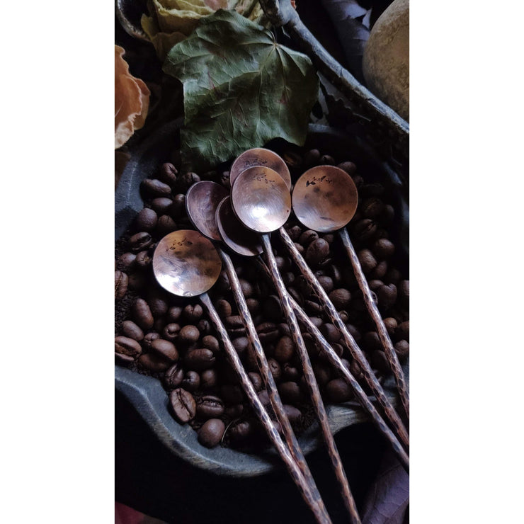 Hand Forged Copper Tea or Bar Spoon - Art In Motion Jewelry & Metal Studio LLC