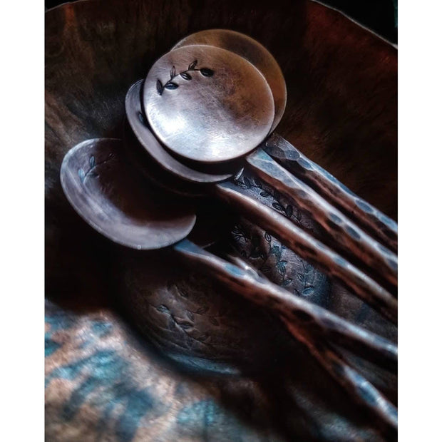 Hand Forged Copper Tea or Bar Spoon - Art In Motion Jewelry & Metal Studio LLC