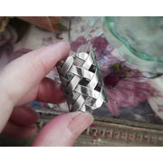 WOVEN - WIDE BAND RING - Art In Motion Jewelry & Metal Studio LLC