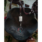 FLORAL HOLLOW FORM TASSEL - Beaded Necklace - Art In Motion Jewelry & Metal Studio LLC