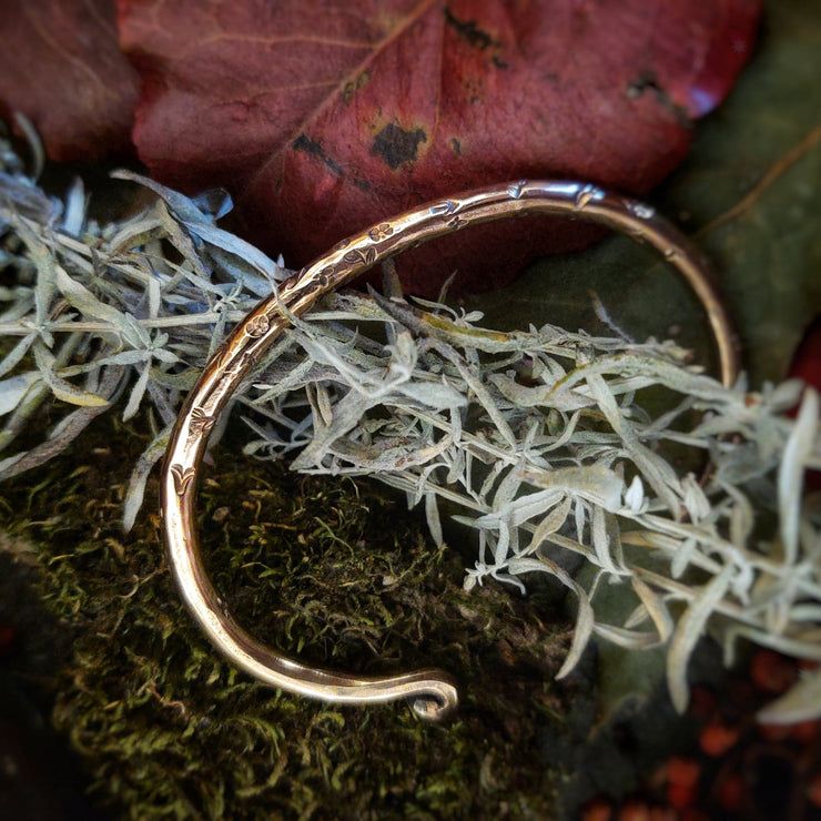 TRIBAL CUFF - BANGLE BRACELET - Bali Style Thick Stack Bracelet - Gold Filled - Art In Motion Jewelry & Metal Studio LLC