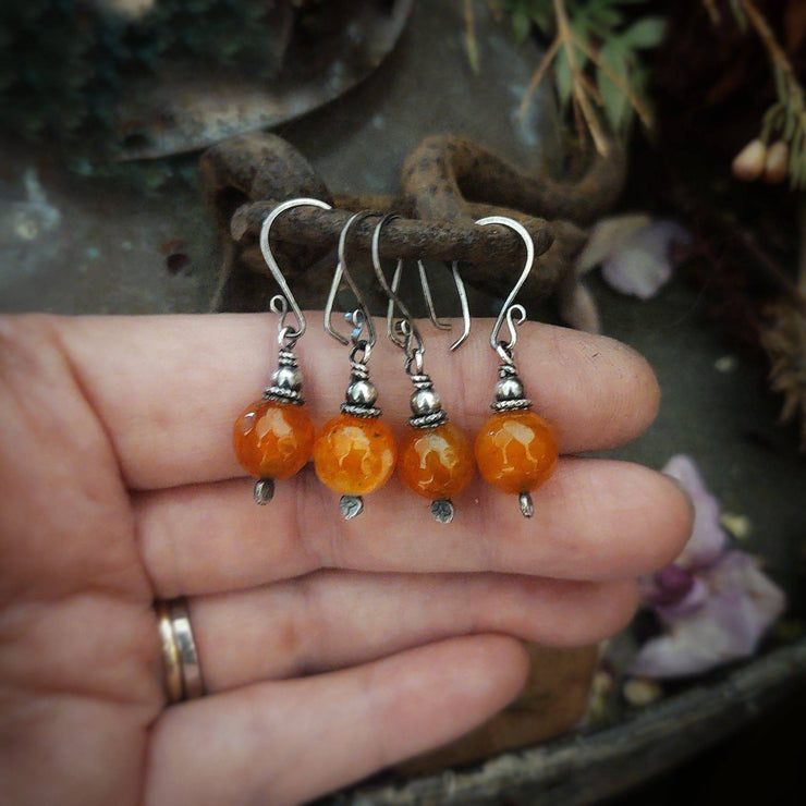 Carnelian Dangles - Dangle Earrings - Sterling Silver - Art In Motion Jewelry & Metal Studio LLC