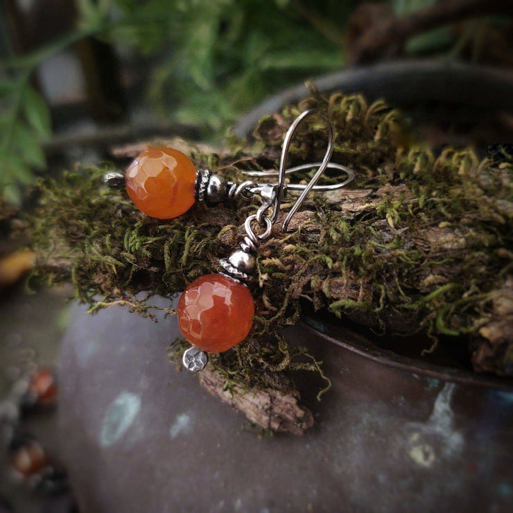 Carnelian Dangles - Dangle Earrings - Sterling Silver - Art In Motion Jewelry & Metal Studio LLC