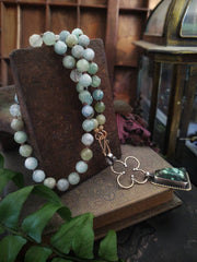 Aquamarine Handknotted ~ Silk Necklace - Art In Motion Jewelry & Metal Studio LLC