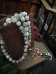 Aquamarine Handknotted ~ Silk Necklace - Art In Motion Jewelry & Metal Studio LLC