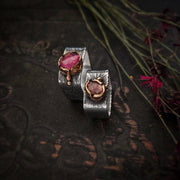 SQUARE IS THE NEW BLACK - RUBELLITE STATEMENT RING - Art In Motion Jewelry & Metal Studio LLC