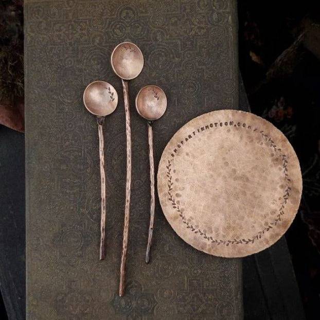 Hand Forged Copper Tea or Bar Spoon - Art In Motion Jewelry & Metal Studio LLC