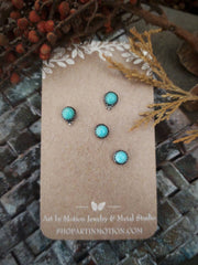 TURQUOISE STUD PUSHBACK EARRINGS - Art In Motion Jewelry & Metal Studio LLC