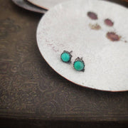 TURQUOISE STUD PUSHBACK EARRINGS - Art In Motion Jewelry & Metal Studio LLC