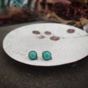 TURQUOISE STUD PUSHBACK EARRINGS - Art In Motion Jewelry & Metal Studio LLC