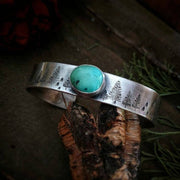 INTO THE FOREST • Turquoise Bracelet • Sterling Silver or 14k Gold - Art In Motion Jewelry & Metal Studio LLC