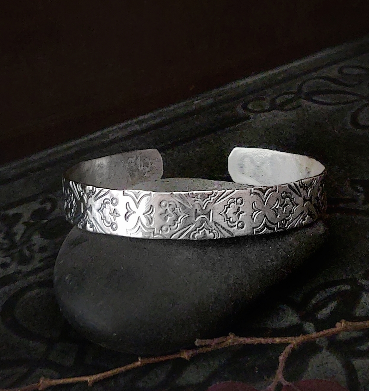 STAMPED CUFF Bracelet - Moroccan Dreams Collection - Art In Motion Jewelry & Metal Studio LLC