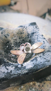 LILLY - RIGHT HAND RING -NATURAL BEAUTY COLLECTION - Art In Motion Jewelry & Metal Studio LLC